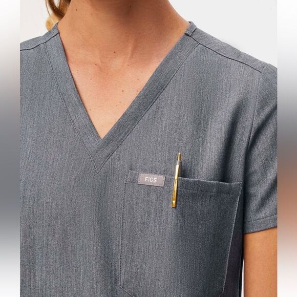 FIGS Catarina One-Pocket Scrub Top Graphite Grey XS - Picture 4 of 8